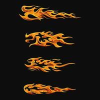 collection of hand drawn flame vector