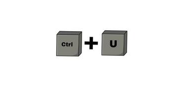 Animation of the CTRL key and U key on the keyboard video