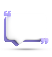 3d rendering of blank speech bubble for testimonial, 3D pastel icon set. png