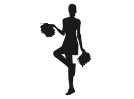 Pose Of A Female Cheerleaders Silhouette png