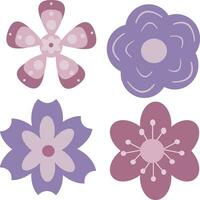 Flower sticker pack vector