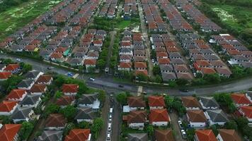 aerial view of home village in bangkok thailand video