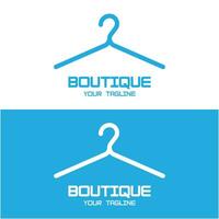 Simple clothes hanger logo design with creative idea vector