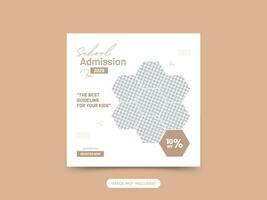 School Admission Social Media Post And Web Banner Template vector