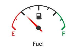 Fuel gauge icon. Meter full tank car symbol. Sign indicator dial dashboard gasoline vector. vector