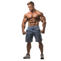 AI generated portrait of a muscular man on transparent background PNG image