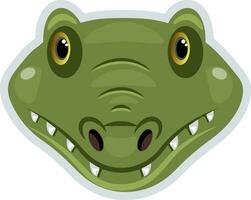 Green crocodile, illustration, vector on white background.