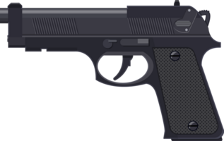 Pistol gun, automatic modern handgun png