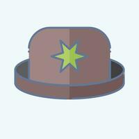 Icon Bowler. related to Hat symbol. doodle style. simple design editable. simple illustration vector