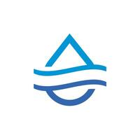 water logo drop water and wave symbol, minimalist logo concept vector