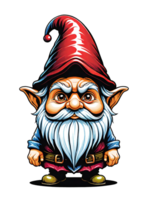 AI generated Gnome cartoon character design illustration on transparent background png