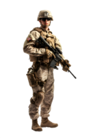 AI generated Solitary Soldier Isolated on transparent Background. Generative AI png