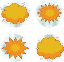 Comic Dynamic Icons. Pop Art Style. Isolated On White Background vector