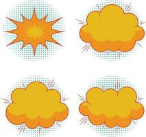 Comic Dynamic Icons. Pop Art Style. Isolated On White Background vector