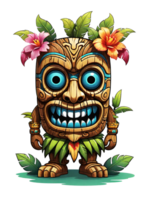 AI generated Tiki tribal cartoon character costume traditional design on transparent background png