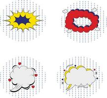 Comic Bubble Dynamic Icons. Isolated On White Background. Vector Illustration Set