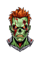 AI generated Zombie head soldier with crown isolated png