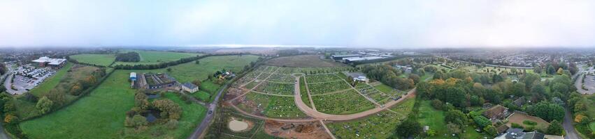 Aerial Panoramic View of Hitchin, Hertfordshire, England. United Kingdom. October 28th, 2023 photo