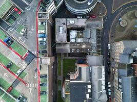 High Angle View of Central Luton City of England UK during Sunset Time. December 1st, 2023 photo