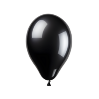 AI generated single black balloon isolated png