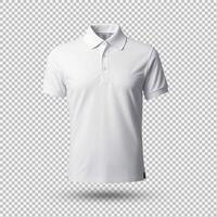 AI generated white polo shirt mockup isolated on background photo