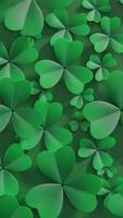 St. patricks day background with green clover leaves animation video