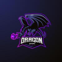 dragon esports logo design vector