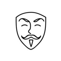 Anonymity mask icon. Hand drawn vector illustration. Editable line stroke.