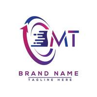 MT letter logo design. Vector logo design for business.