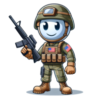 AI generated cartoon soldier illustration png