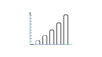 Bar Chart Icon in Line Style of nice animated for your videos, easy to use with Transparent Background video