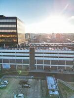 High Angle View of Buildings at City Centre and Downtown of Luton, England United Kingdom. Dec 1st, 2023 photo