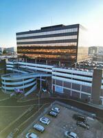 High Angle View of Buildings at City Centre and Downtown of Luton, England United Kingdom. Dec 1st, 2023 photo