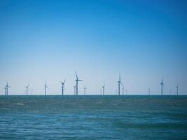 Offshore Wind Turbines Farm in Taiwan. photo