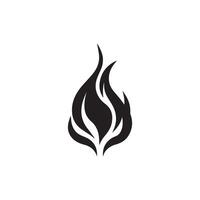 Fire icon black and red vector design symbol of power and energy. Flat style.