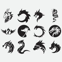 collection of dragon logos vector