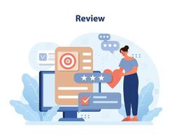 Feedback and evaluation illustrated. Flat vector illustration