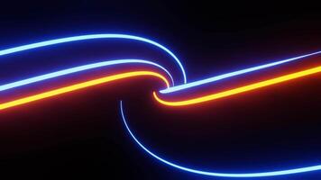 Blue and Orange Spiral Neon Background Light VJ Loop video