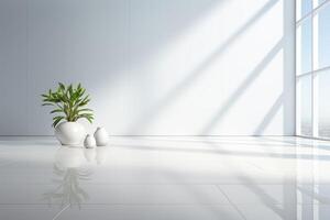 AI generated Light White and Gray Floor Tiles photo