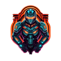 AI generated Futuristic Armored Soldier with Weapon Isolated on Transparent Background, can be used for T-shirt Design. Robotic Warrior Illustration. Generative Ai png