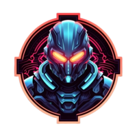 AI generated Futuristic Armored Soldier with Weapon Isolated on Transparent Background, can be used for T-shirt Design. Robotic Warrior Illustration. Generative Ai png