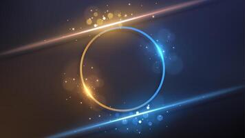 Abstract Light Lines Surround The Circle Line Background, Vector Illustration