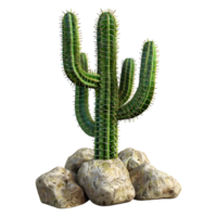 AI generated 3D Rendering of a Cactus Tree on Transparent Background - Ai Generated png