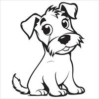 AI generated Fox Terrier Dog is a sitting vector illustration in black and white