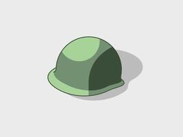 World war helmet isometric vector illustration with shadow