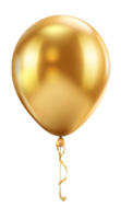 AI generated Three Golden Balloons with Elegant Ribbons png