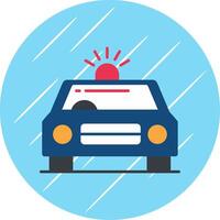 Car Siren Flat Blue Circle Icon vector