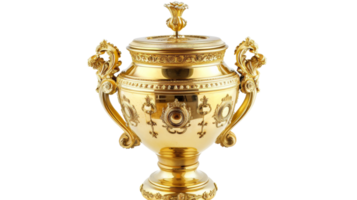 Gold trophy cup, on transparent background, format png