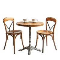 Cafe table on isolated transparent background png