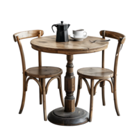 Cafe table on isolated transparent background png